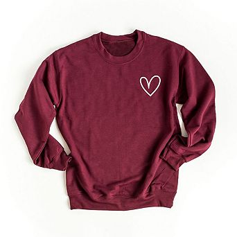 Embroidered Hand Drawn Heart Sweatshirt