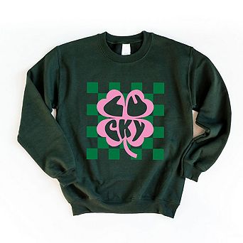 Lucky Clover Checkered Sweatshirt