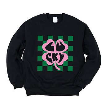 Lucky Clover Checkered Sweatshirt