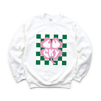 Lucky Clover Checkered Sweatshirt
