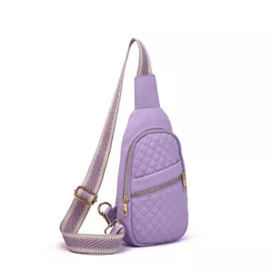 Mellow World Adeline Quilted Sling Bag with Adjustable Strap, Lavendar