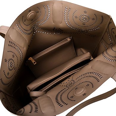 Mellow World Camille Laser Cut Faux Leather Tote Bag