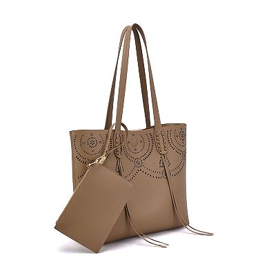 Mellow World Camille Laser Cut Faux Leather Tote Bag
