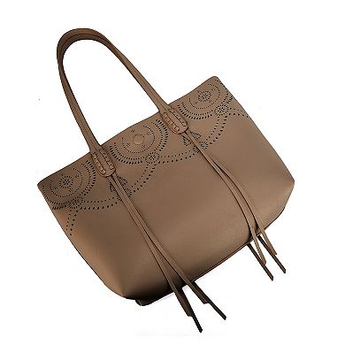 Mellow World Camille Laser Cut Faux Leather Tote Bag