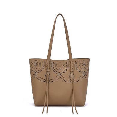 Mellow World Camille Laser Cut Faux Leather Tote Bag