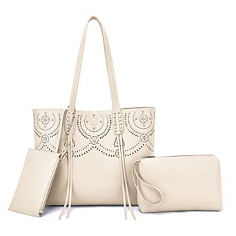 Mellow World Camille Laser Cut Faux Leather Tote Bag