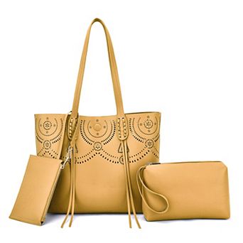 Mellow World Camille Laser Cut Faux Leather Tote Bag