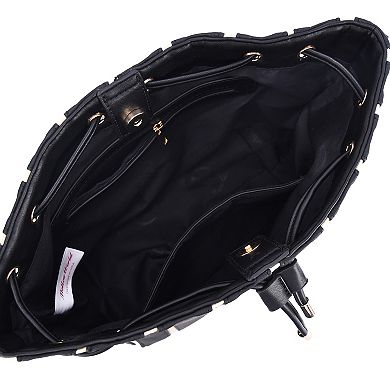 Mellow World Marla Two-Toned Bucket Bag with Zipper Pouch