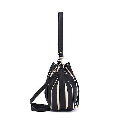 Mellow World Marla Two-Toned Bucket Bag with Zipper Pouch