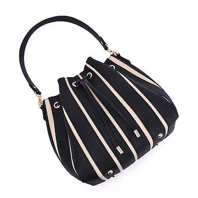 Mellow World Marla Two-Toned Bucket Bag with Zipper Pouch