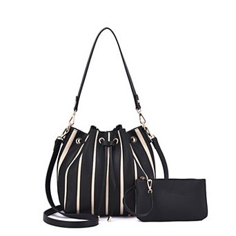 Mellow World Marla Two-Toned Bucket Bag with Zipper Pouch