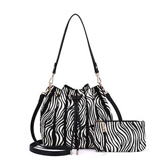Mellow World Marla Two-Toned Bucket Bag with Zipper Pouch