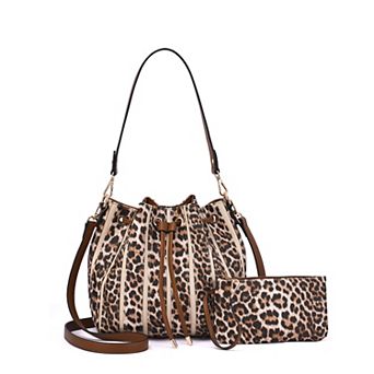 Mellow World Marla Two-Toned Bucket Bag with Zipper Pouch