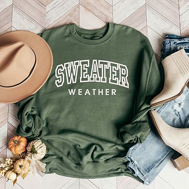 Embroidered Sweater Weather - Women's Graphic Sweatshirt