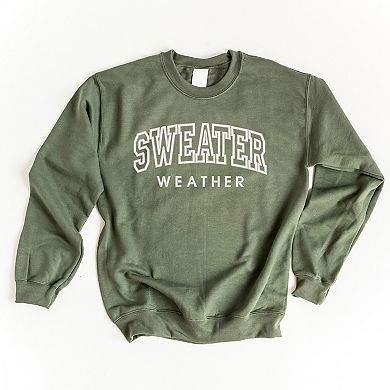 Embroidered Sweater Weather - Women's Graphic Sweatshirt