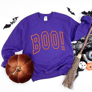 Embroidered Boo Arched Orange Thread Sweatshirt