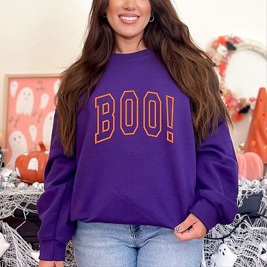 Embroidered Boo Arched Orange Thread Sweatshirt