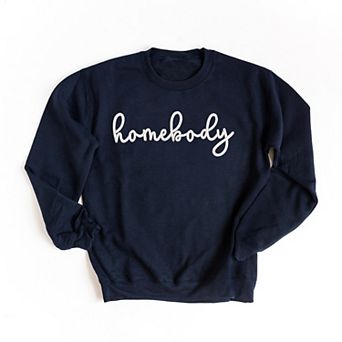 Embroidered Homebody Cursive - Women's Graphic Sweatshirt