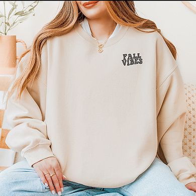 Embroidered Fall Vibes Retro - Women's Graphic Sweatshirt