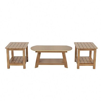 Westintrends 3-piece Hips Outdoor Adirondack Coffee Table And Side Table Set