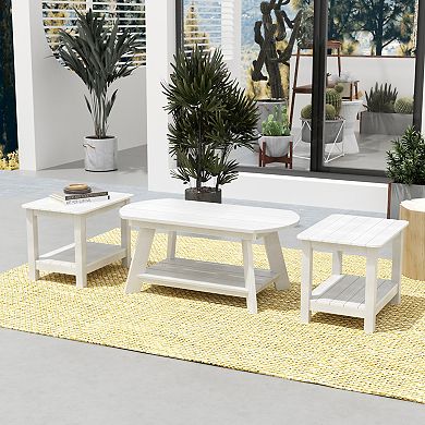 Westintrends 3-piece Hips Outdoor Adirondack Coffee Table And Side Table Set