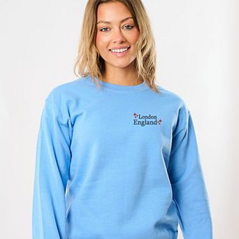 Simply Sage Market Embroidered London England Stars Sweatshirt