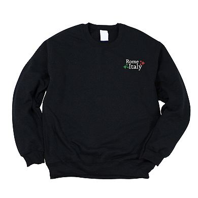 Simply Sage Market Embroidered Rome Italy Stars Sweatshirt