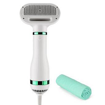 2 in 1 Pet Hair Dryer with Slicker Brush Adjustable Temperature