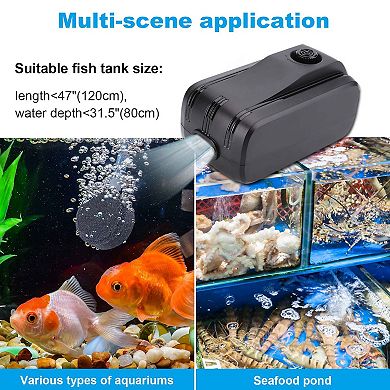 Aquarium Air Pump With Dual Outlet For Seafood Ponds Fish Tanks