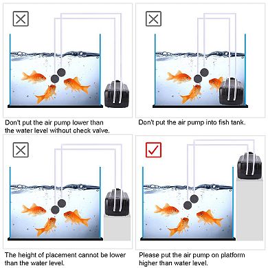 Aquarium Air Pump With Dual Outlet For Seafood Ponds Fish Tanks