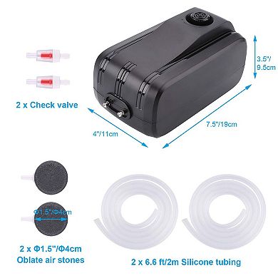 Aquarium Air Pump With Dual Outlet For Seafood Ponds Fish Tanks