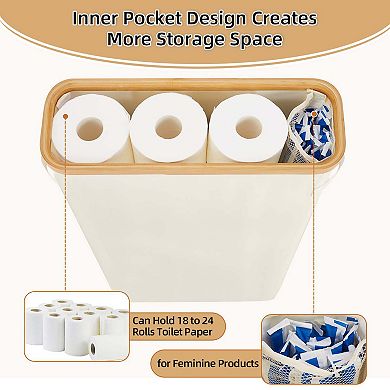 Toilet Paper Organizer Basket With Pulley