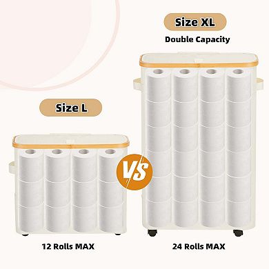 Toilet Paper Organizer Basket With Pulley