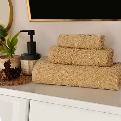 SUPERIOR 3-Piece Zero Twist Cotton Chevron Absorbent Solid Towel Set