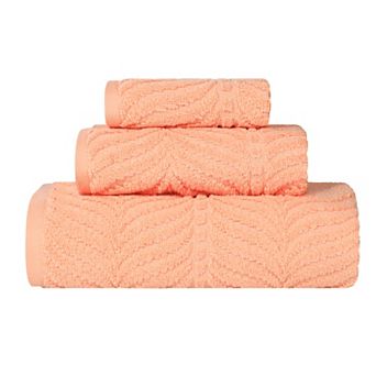 SUPERIOR 3 pc Zero Twist Cotton Chevron Absorbent Solid Towel Set