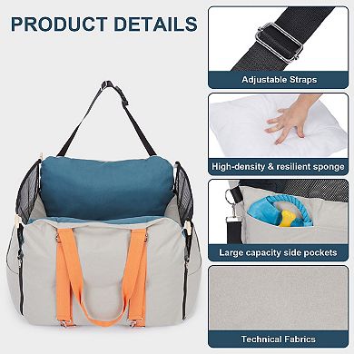 3-in-1 Dog Booster Car Seat with Storage Pockets and Safety Belt