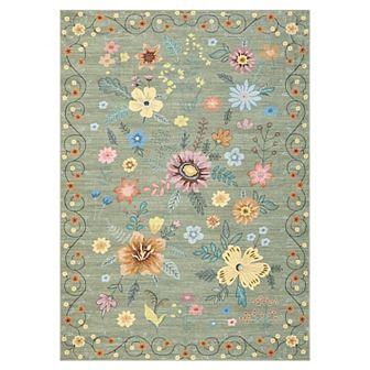 Garvee Machine Washable Flower Pattern Area Rug Ultra Thin Stain Resistant Non Slip for home Decor