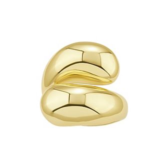 PRIMROSE 14k Gold Plated Polished Bold Bypass Ring