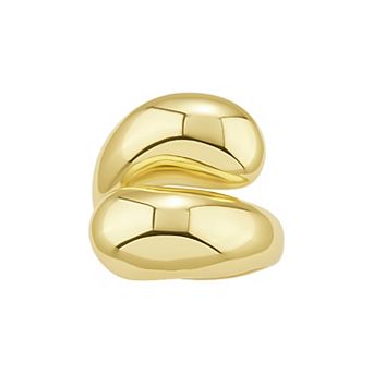 PRIMROSE 14k Gold Plated Polished Bold Bypass Ring