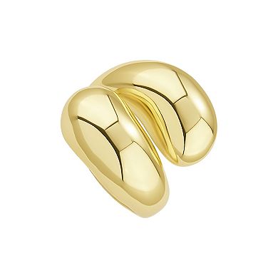 PRIMROSE 14k Gold Plated Polished Bold Bypass Ring