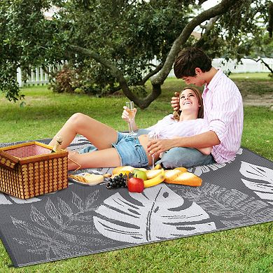 Garvee Outdoor Washable Rugs Reversible and Portable Mat for Balcony Beach