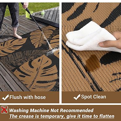 Garvee Outdoor Washable Rugs Reversible and Portable Mat for Balcony Beach
