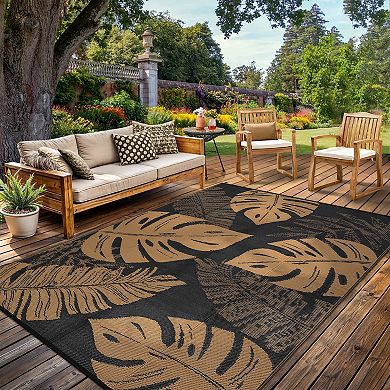 Garvee Outdoor Washable Rugs Reversible and Portable Mat for Balcony Beach