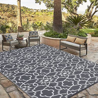 Garvee Outdoor Area Rug Washable&Waterproof Plastic Straw Rug for Balcony Beach