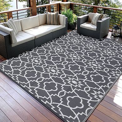 Garvee Outdoor Area Rug Washable&Waterproof Plastic Straw Rug for Balcony Beach