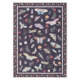 Garvee Machine Washable Midsummer Insects Pattern Printed Non Slip Area Rug Perfect for Home Decor
