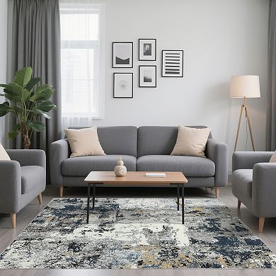 Garvee Modern Abstract Clouds Pattern Area Rug Machine Washable Stain Resistant Non Slip for Home