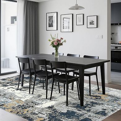 Garvee Modern Abstract Clouds Pattern Area Rug Machine Washable Stain Resistant Non Slip for Home