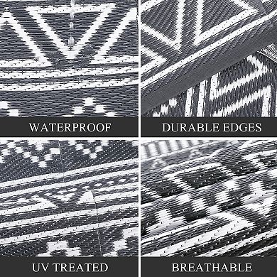 Garvee Boho Reversible Outdoor Area Rug Waterproof for RV Trip&Beach Vacation