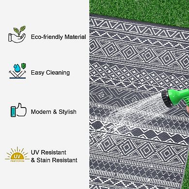 Garvee Boho Reversible Outdoor Area Rug Waterproof for RV Trip&Beach Vacation